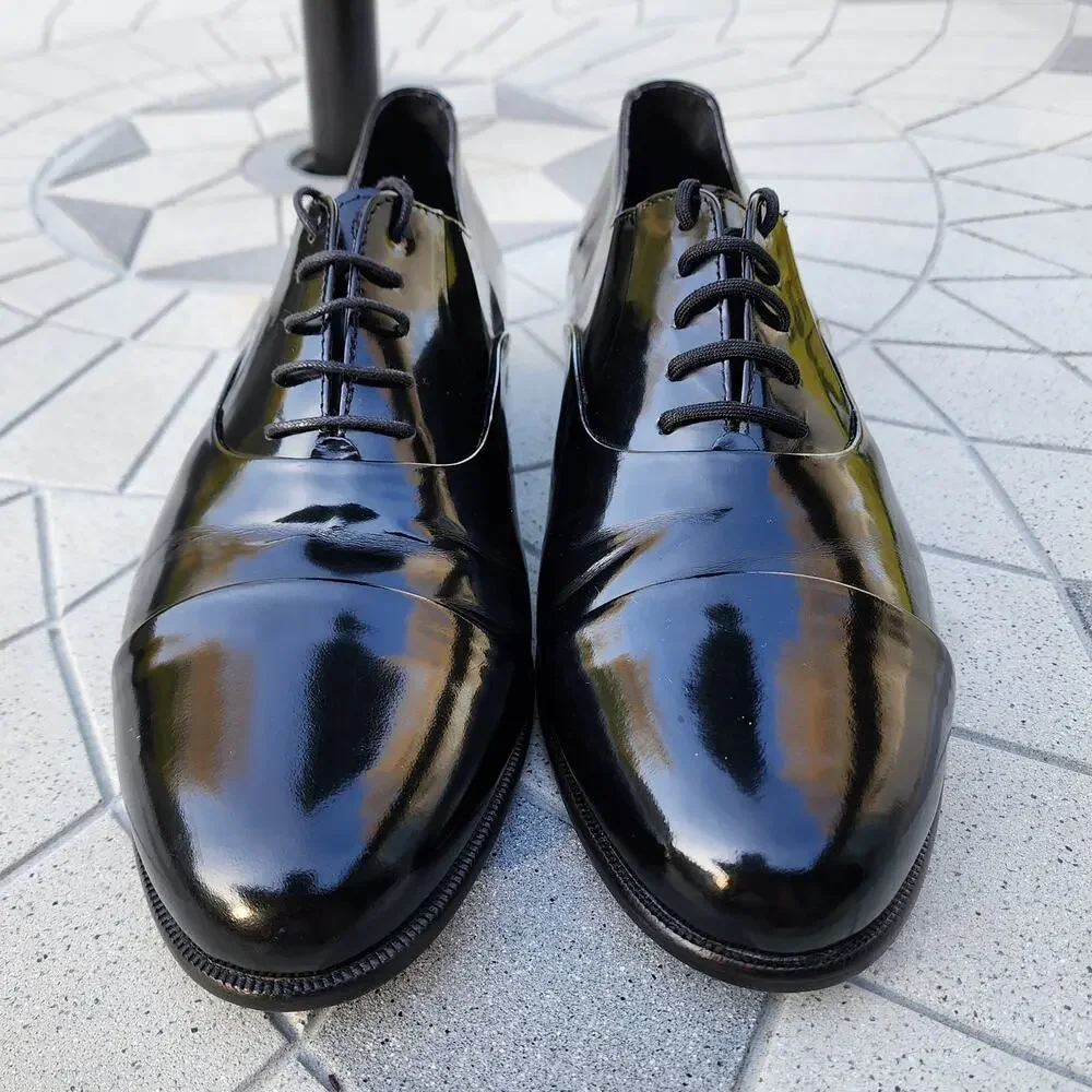 Florsheim Black Patent Leather Lace Up Oxford Dress Shoes 10 3E - Picture 4 of 10